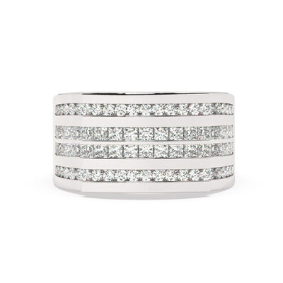 14K White Gold Princess & Round Diamond Ring (1.80 ct / 2.61 ct T.W.)