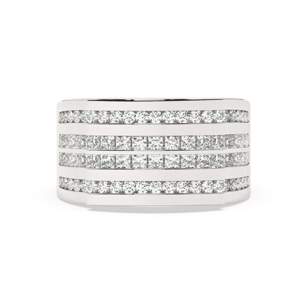 14K White Gold Princess & Round Diamond Ring (1.80 ct / 2.61 ct T.W.)