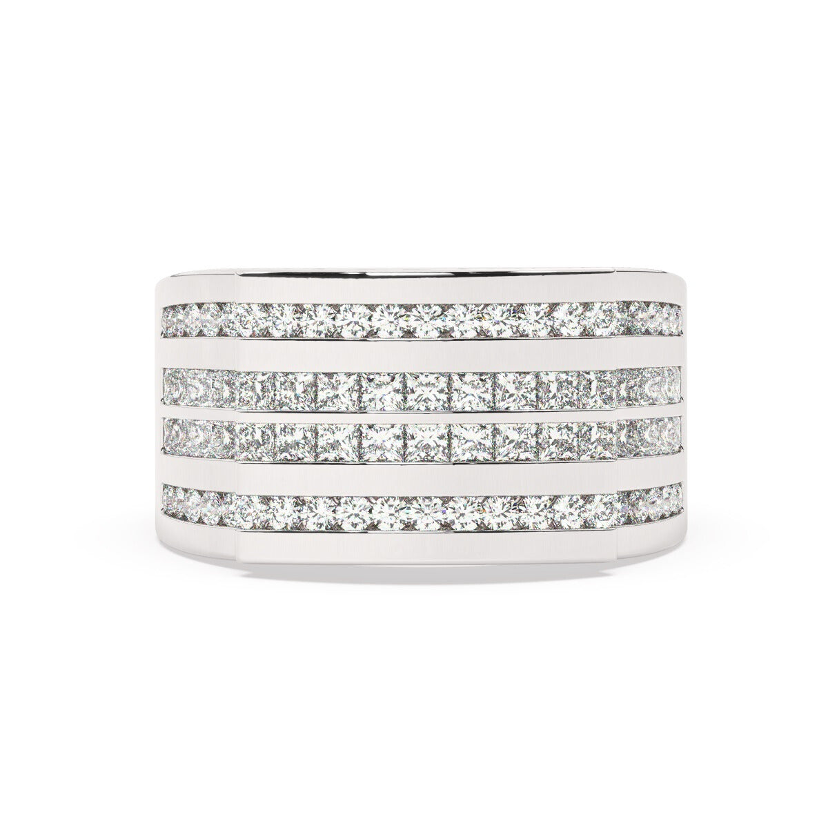 14K White Gold Princess & Round Diamond Ring (1.80 ct / 2.61 ct T.W.)