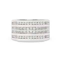 14K White Gold Princess & Round Diamond Ring (1.80 ct / 2.61 ct T.W.)