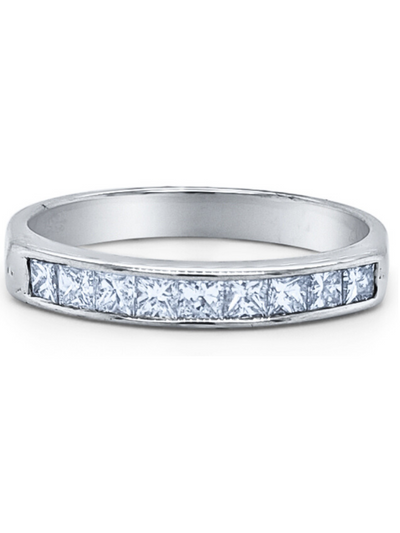 14K White Gold Princess Cut Diamond Wedding Ring (0.75 ct)