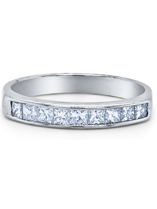 14K White Gold Radiant Cut Diamond Wedding Ring (0.75 ct)