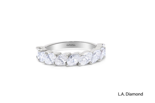14K White Gold Round-Cut Diamond Wedding Band (0.52 ct T.W.)