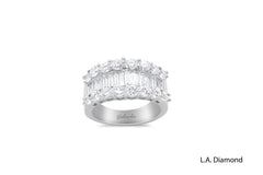 14K White Gold Round & Baguette Diamond Ring (2.89 ct )