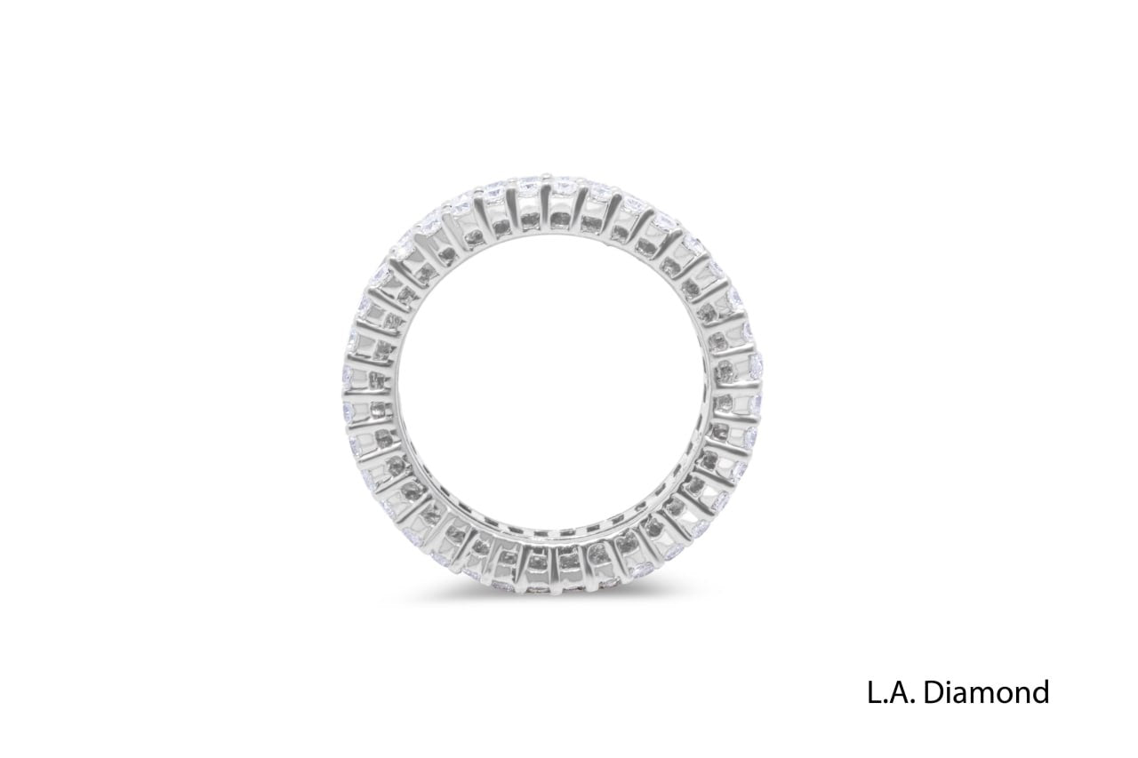 14K White Gold Round Brilliant & Baguette Diamond Ring (4.50 ct)