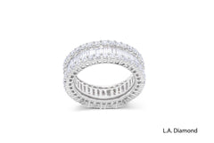 14K White Gold Round Brilliant & Baguette Diamond Ring (4.50 ct)