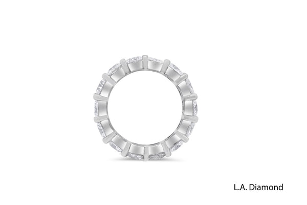 14K White Gold Round Brilliant Diamond Eternity Band (4.10 ct)