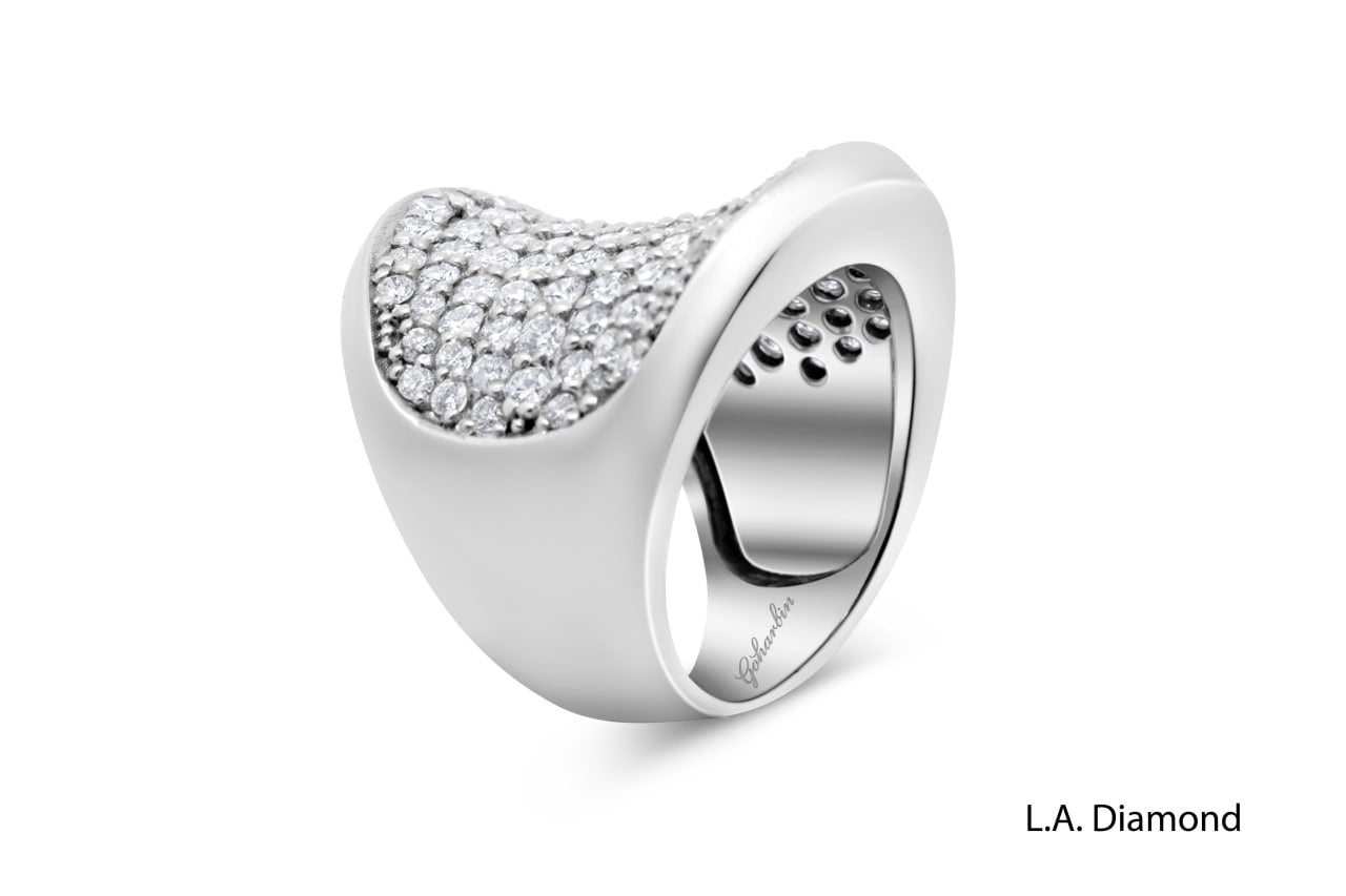 14K White Gold Round Brilliant Diamond Ring (3.20 ct)