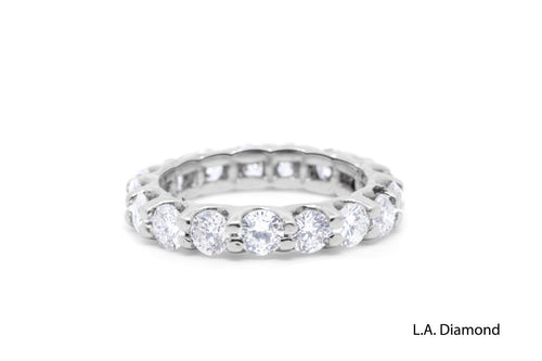 14K White Gold Round Brilliant Diamond Ring (3.25 ct)