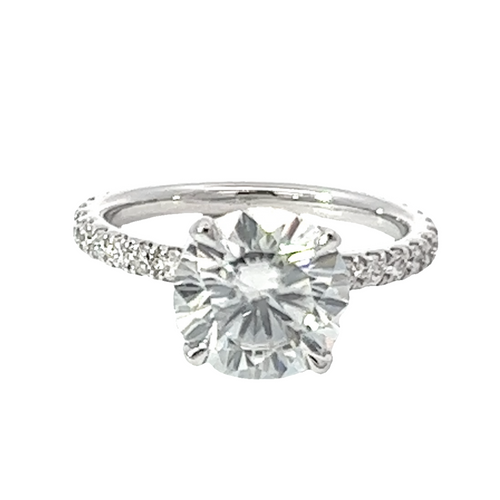 14K White Gold Round‑Cut Diamond Infinity Engagement Ring (4.70 ctw)