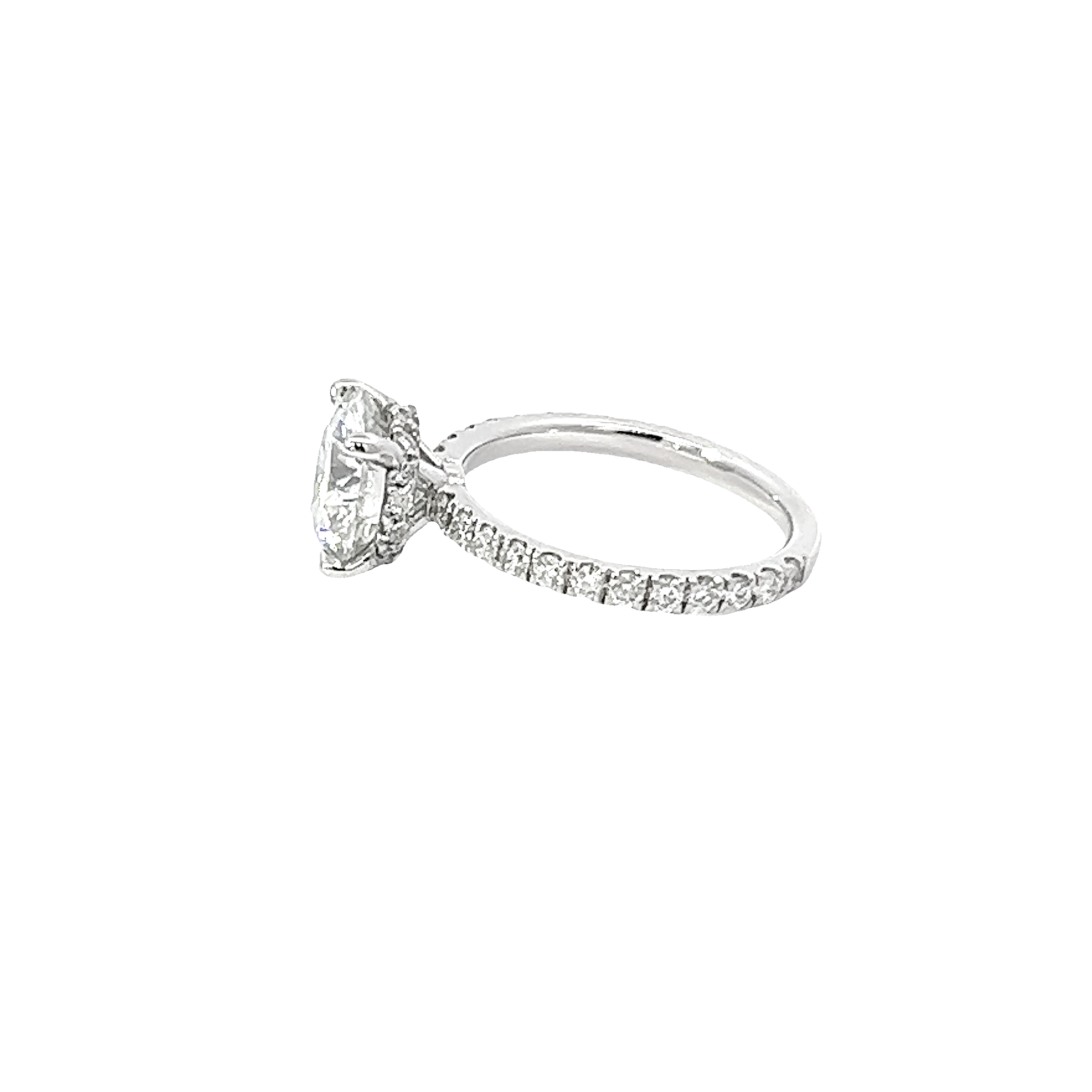 14K White Gold Round‑Cut Diamond Infinity Engagement Ring (4.70 ctw)