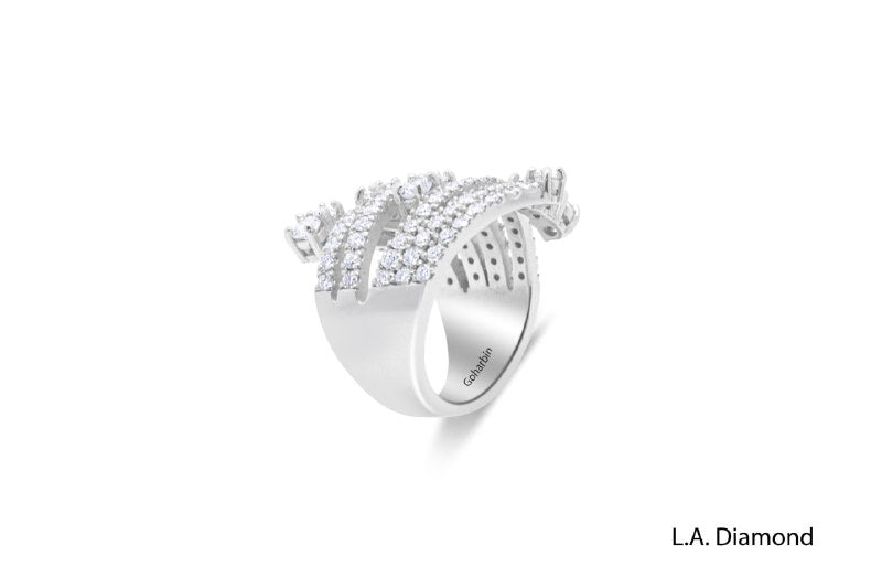 14K White Gold Round Cut Diamond Ring (2.50 ct)