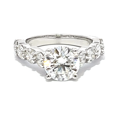 14K White Gold Round Diamond Engagement Ring