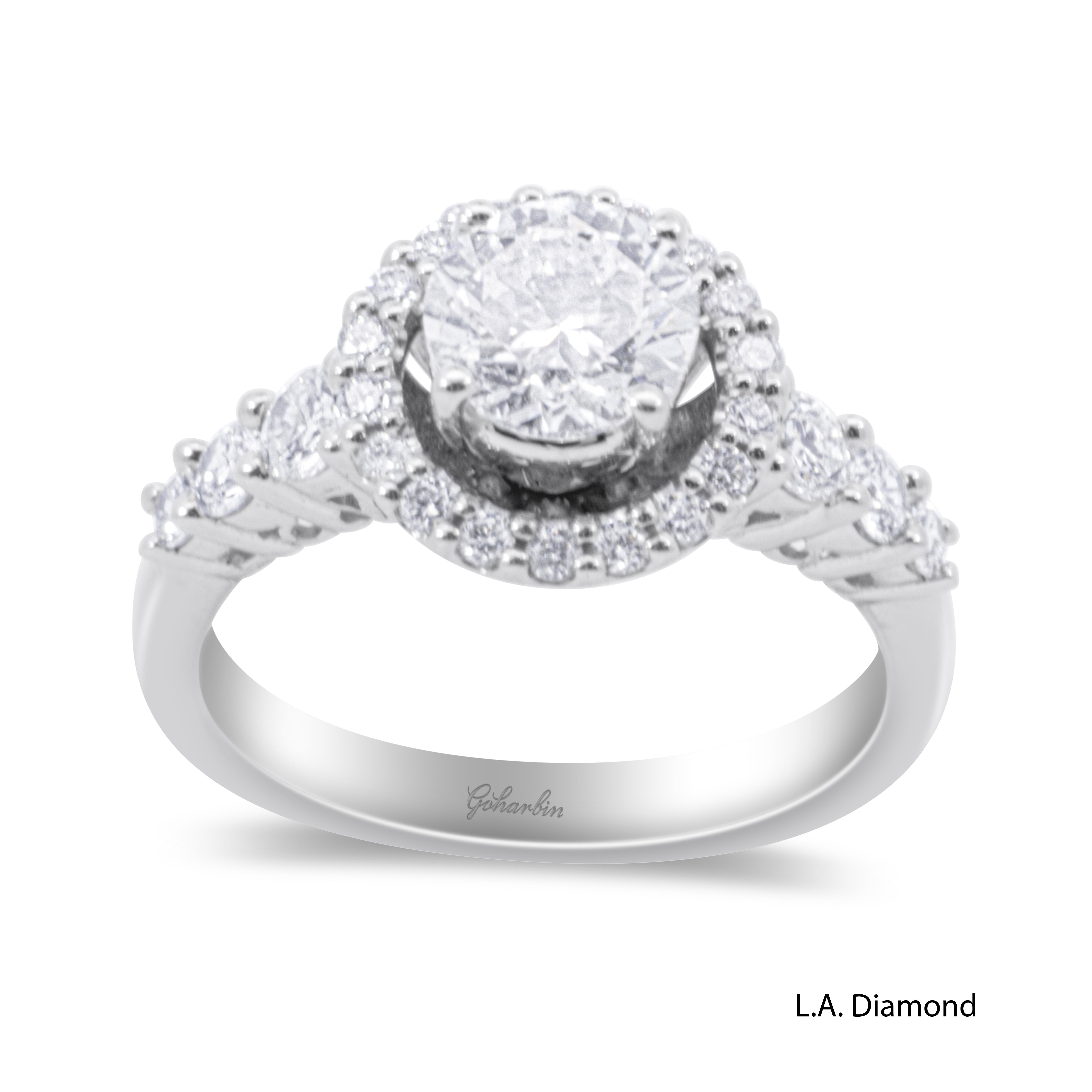 14K White Gold Round Diamond Engagement Ring (1.76 ctw)