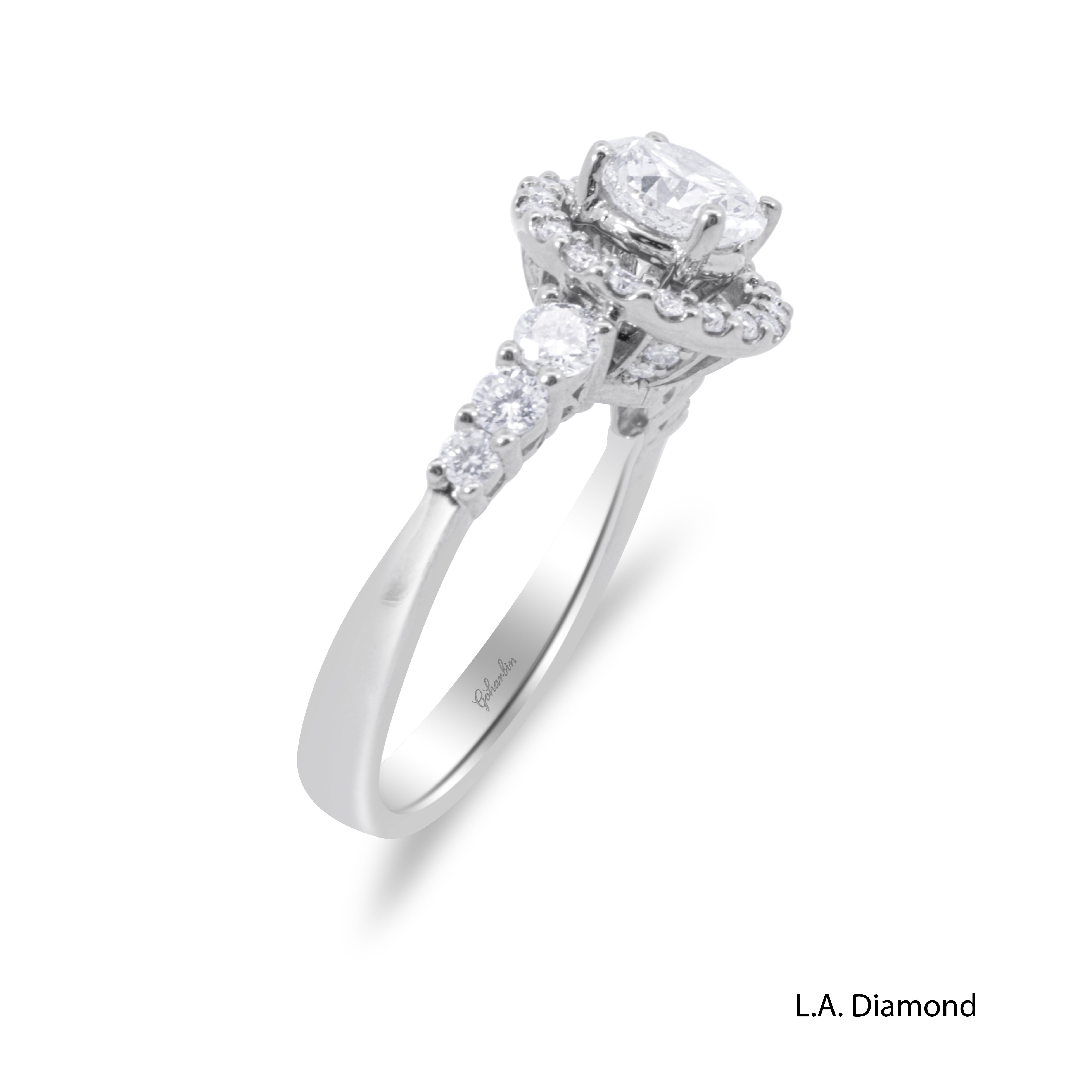 14K White Gold Round Diamond Engagement Ring (1.76 ctw)