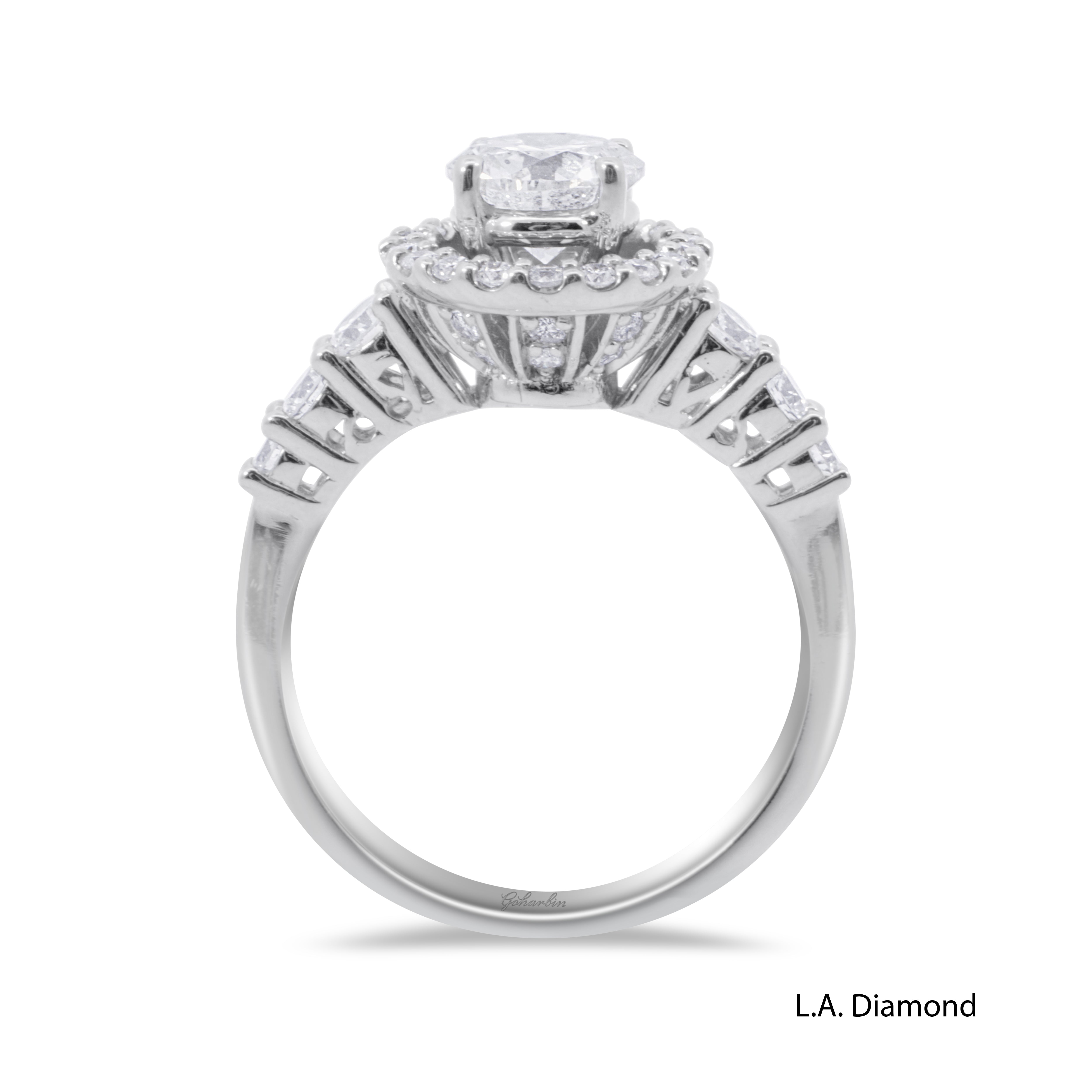 14K White Gold Round Diamond Engagement Ring (1.76 ctw)