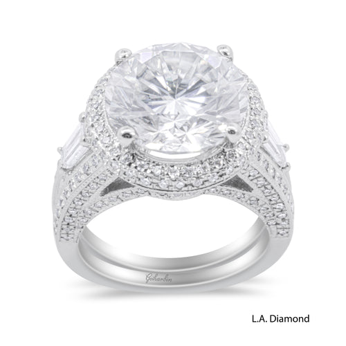 14K White Gold Round Diamond Engagement Ring (12.35 g)