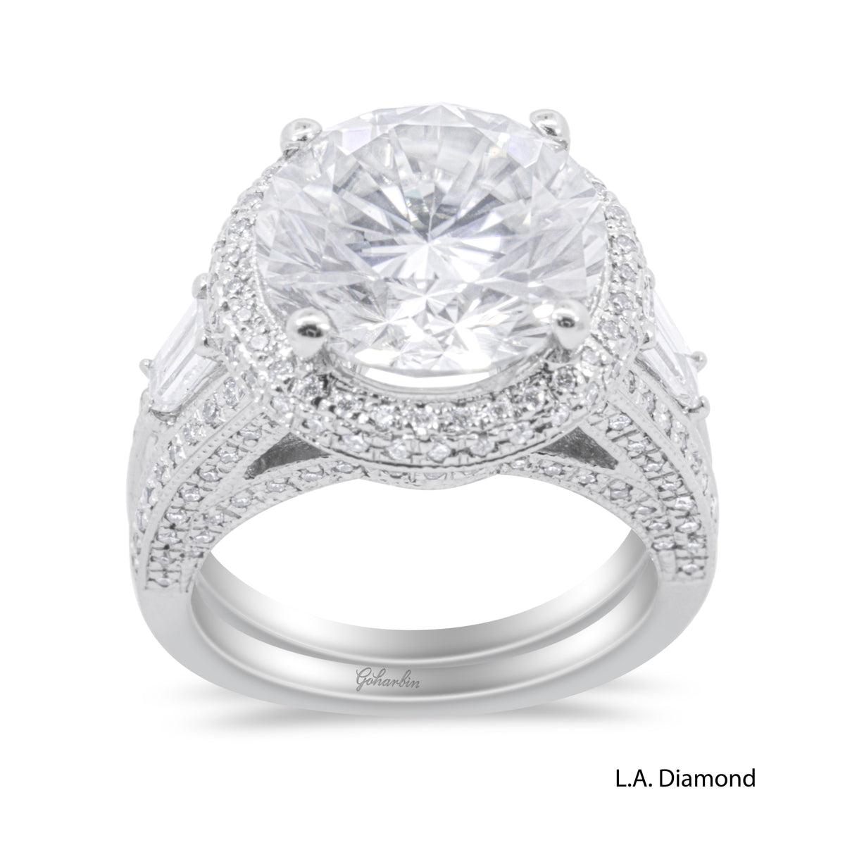 14K White Gold Round Diamond Engagement Ring (12.35 g)