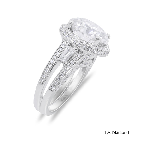 14K White Gold Round Diamond Engagement Ring (12.35 g)