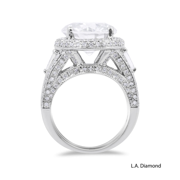 14K White Gold Round Diamond Engagement Ring (12.35 g)