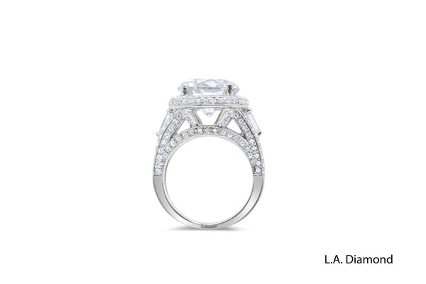 14K White Gold Round Diamond Engagement Ring (12.35 g)