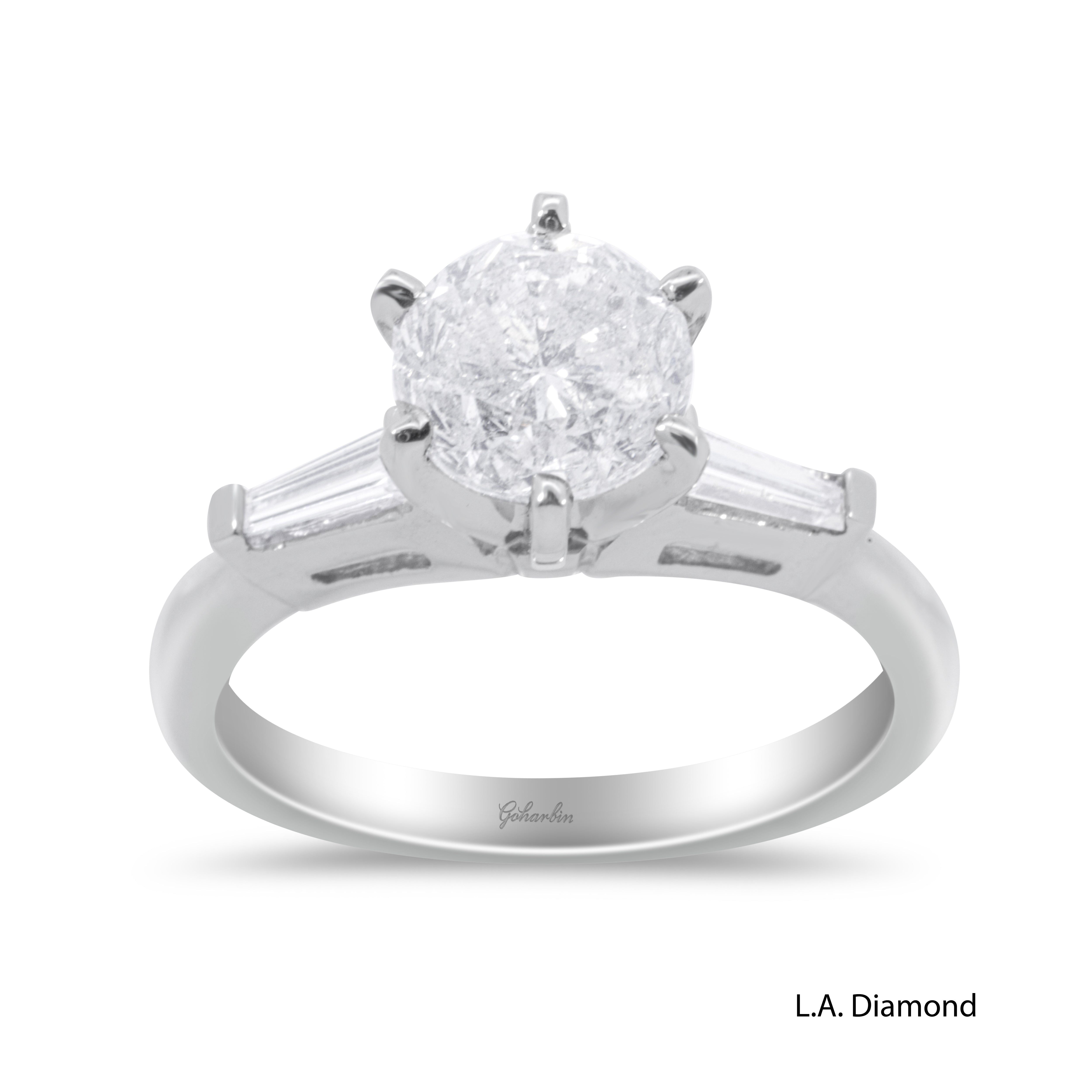 14K White Gold Round Diamond Engagement Ring (2.01 ct)