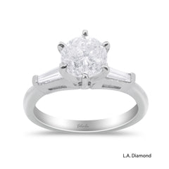 14K White Gold Round Diamond Engagement Ring (2.01 ct)