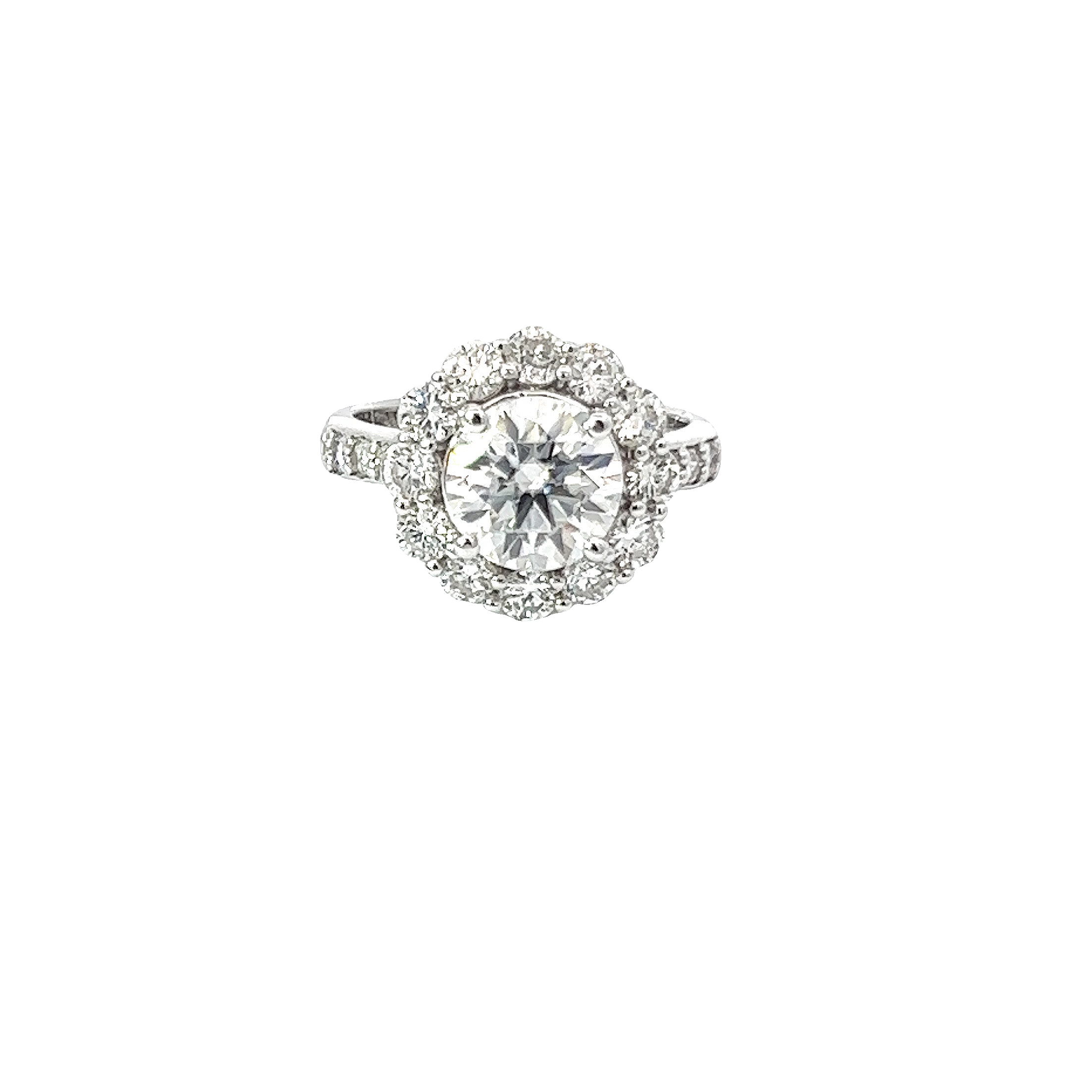 14K White Gold Round Diamond Engagement Ring (4.18ctw)