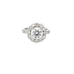 14K White Gold Round Diamond Engagement Ring (4.18ctw)