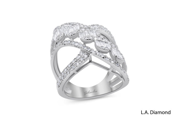 14K White Gold Round Diamond Engagement Ring (4.18ctw)