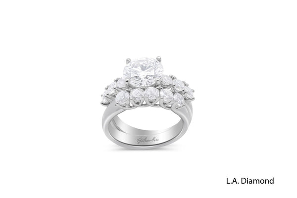 14K White Gold Round Diamond Engagement Ring Set