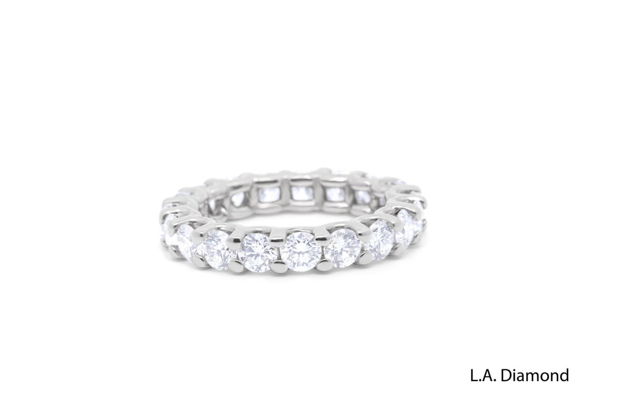 14K White Gold Round Diamond Eternity Anniversary Ring (3.25 ct)