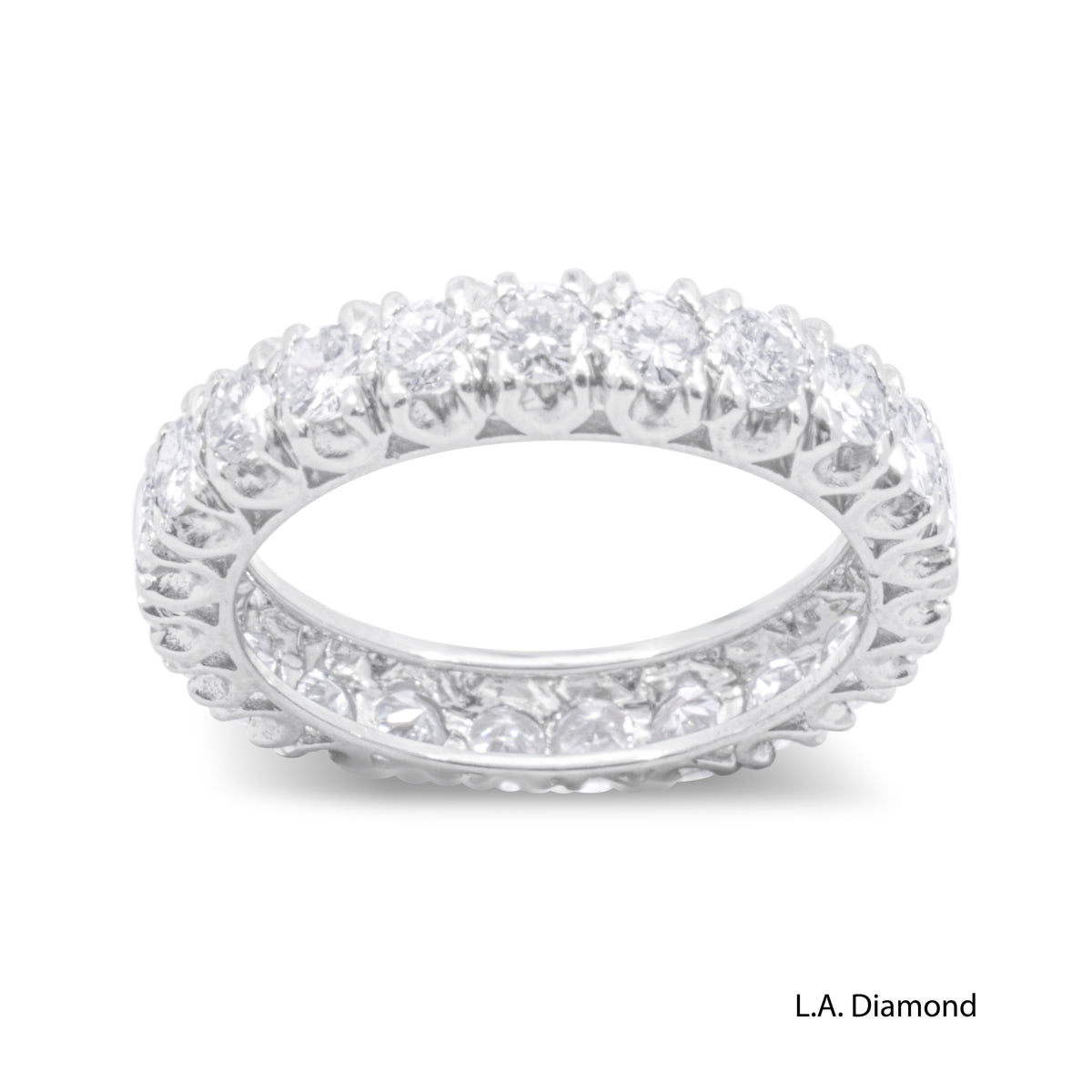 14K White Gold Round Diamond Eternity Ring (2.60 ct)