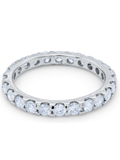 14K White Gold Round Diamond Eternity Wedding Ring (0.71 ct)
