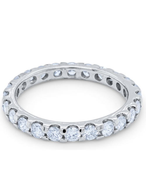14K White Gold Round Diamond Eternity Wedding Ring (0.71 ct)
