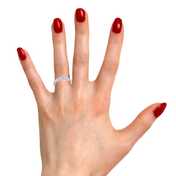 14K White Gold Round Diamond Eternity Wedding Ring (0.71 ct)_