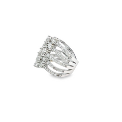 14K White Gold Round Diamond Multi-Layer Ring (2.50 ct)