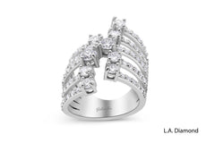14K White Gold Round Diamond Multi-Layer Ring (2.50 ct)