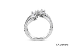 14K White Gold Round Diamond Multi-Layer Ring (2.50 ct)