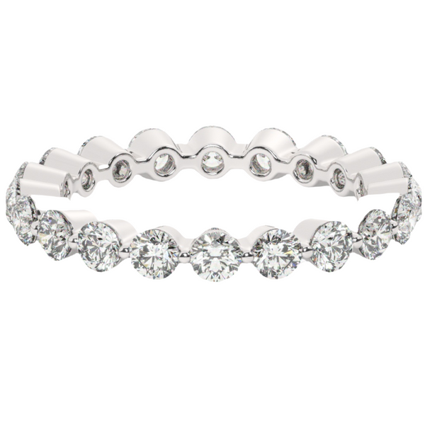 14K White Gold Round Diamond Ring (1.50 ct)