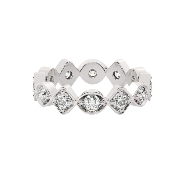 14K White Gold Round Diamond Wedding Ring (1.20 ct)