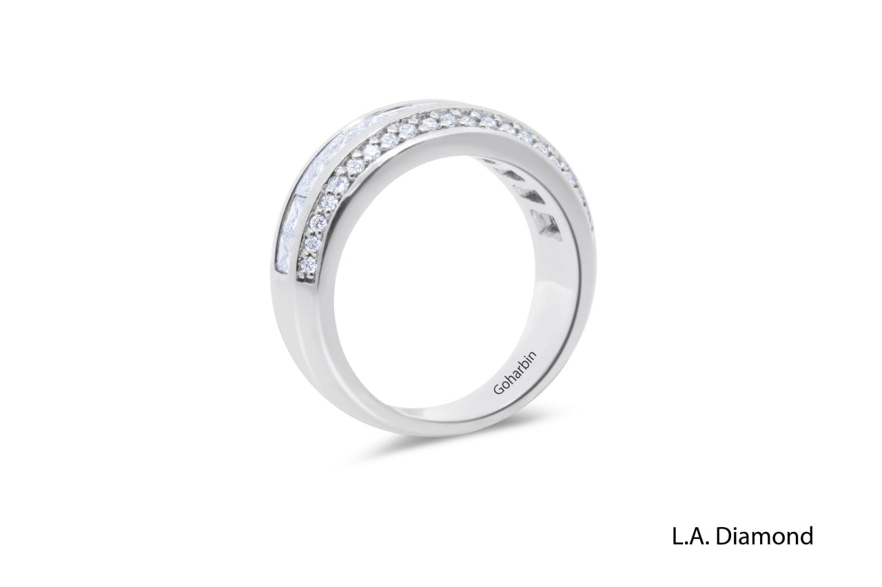 14K White Gold Round & Princess Cut Diamond Men’s Wedding Band (1.30 ct T.W.)