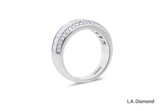 14K White Gold Round & Princess Cut Diamond Men’s Wedding Band (1.30 ct T.W.)