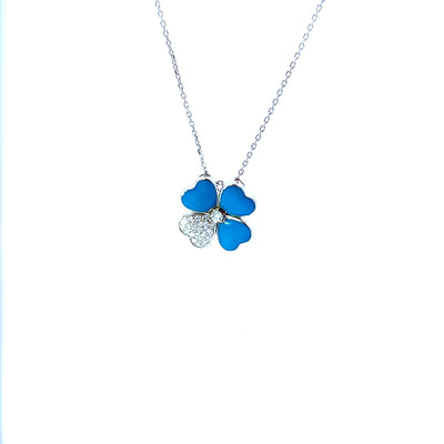 14K White Gold Solitaire Diamond Necklace