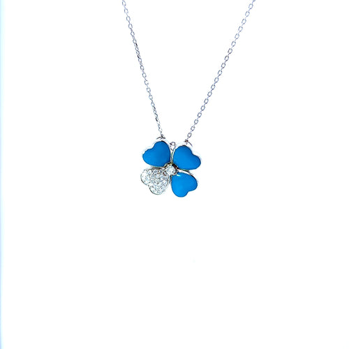 14K White Gold Solitaire Diamond Necklace