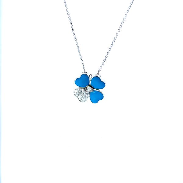 14K White Gold Solitaire Diamond Necklace
