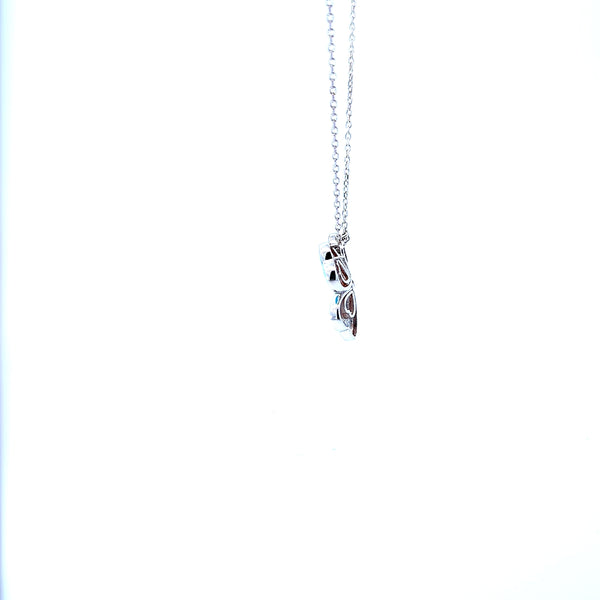 14K White Gold Solitaire Diamond Necklace