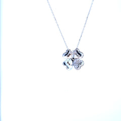 14K White Gold Solitaire Diamond Necklace