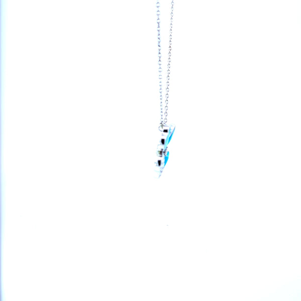 14K White Gold Solitaire Diamond Necklace