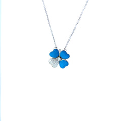 14K White Gold Solitaire Diamond Necklace